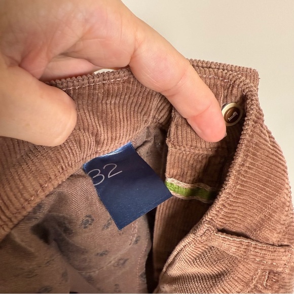 Pilcro Ribbed Corduroy Straight Leg Pants Casual Classic Neutral‎ Taupe 32 NWT - Picture 7 of 7